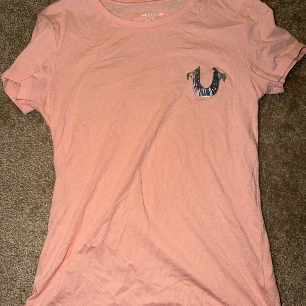 True Religion Coral Tee with Graphic Logo